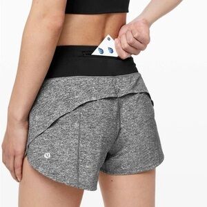 Lululemon Speed Up Short 4 inch | size 6 heather grey